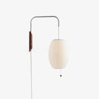 Retro Silk and Walnut Wall Light With Warm LED Glow — Halden Lighting