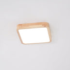 Scandinavian Wood Flush Mount Ceiling Light With Slim Profile — Halden Lighting