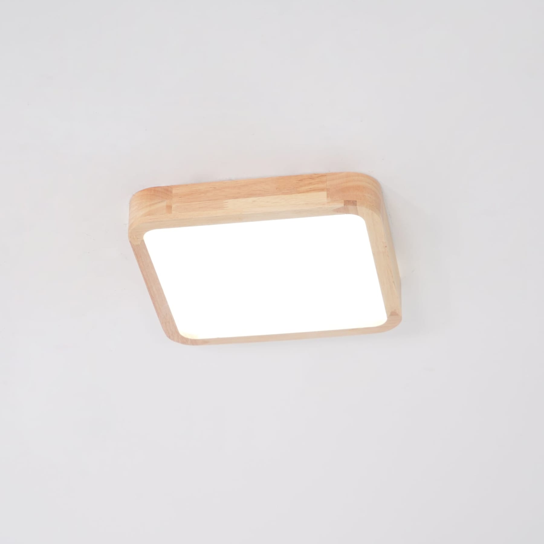 Scandinavian Wood Flush Mount Ceiling Light With Slim Profile — Halden Lighting