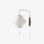 Retro Silk and Walnut Wall Light With Warm LED Glow — Halden Lighting