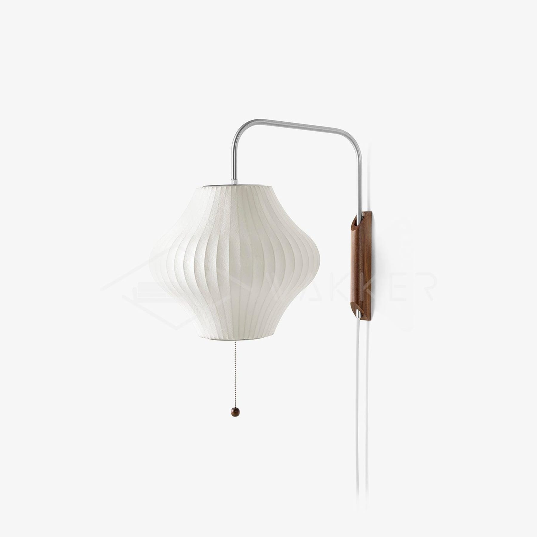Retro Silk and Walnut Wall Light With Warm LED Glow — Halden Lighting