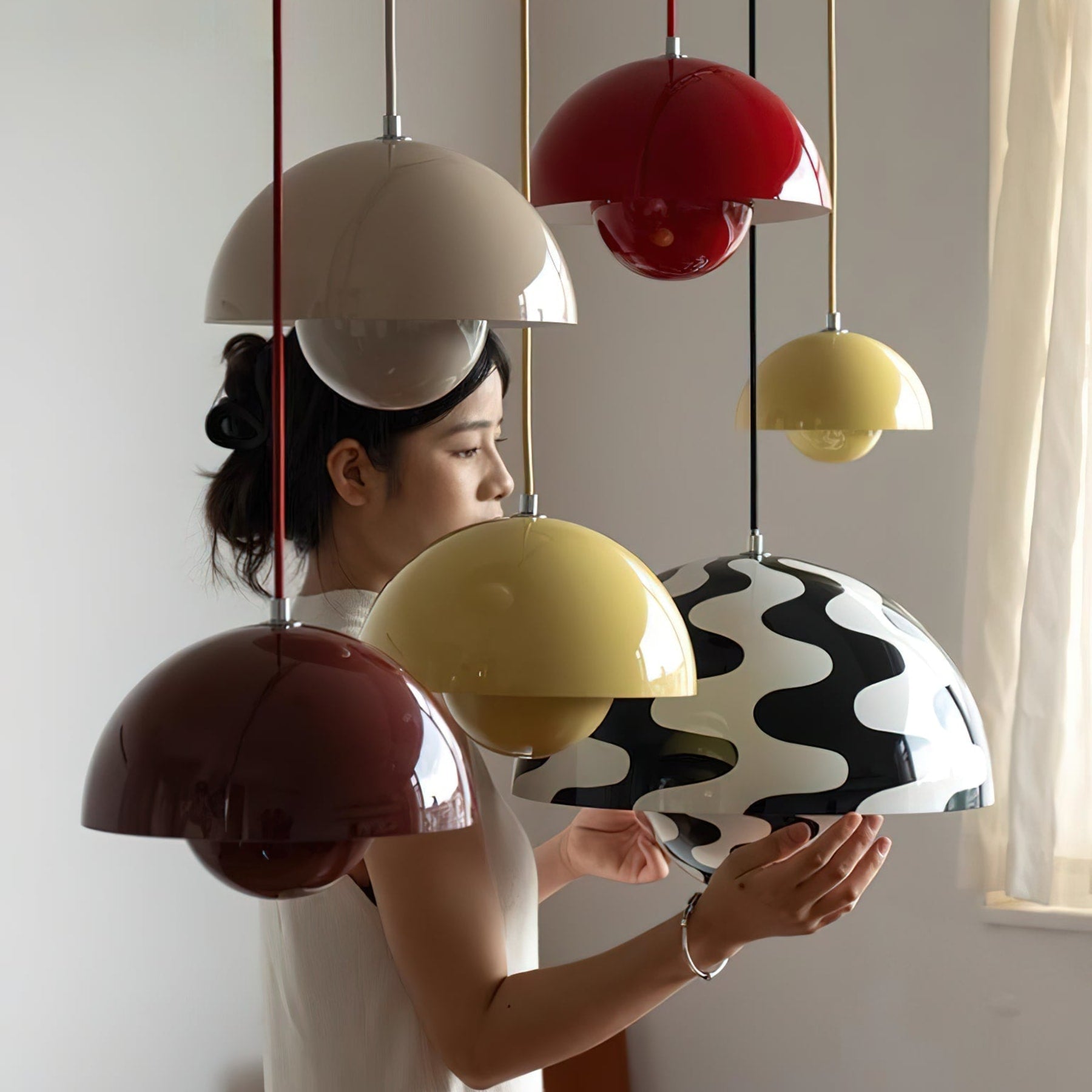 Modern Metal Dome Pendant Light With Integrated LED for Kitchen and Dining — Halden Lighting