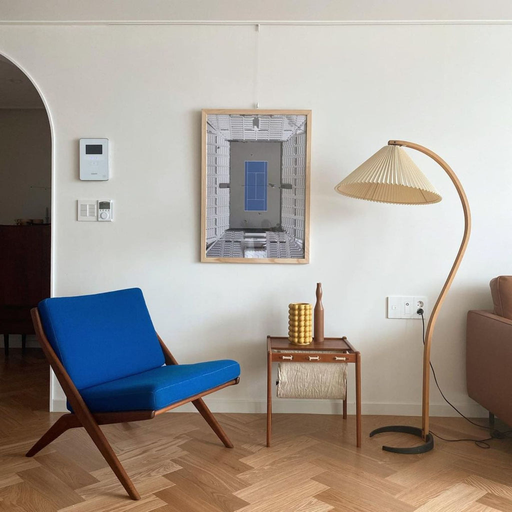 Scandinavian Wood Floor Lamp With Warm LED Glow for Living Room — Halden Lighting