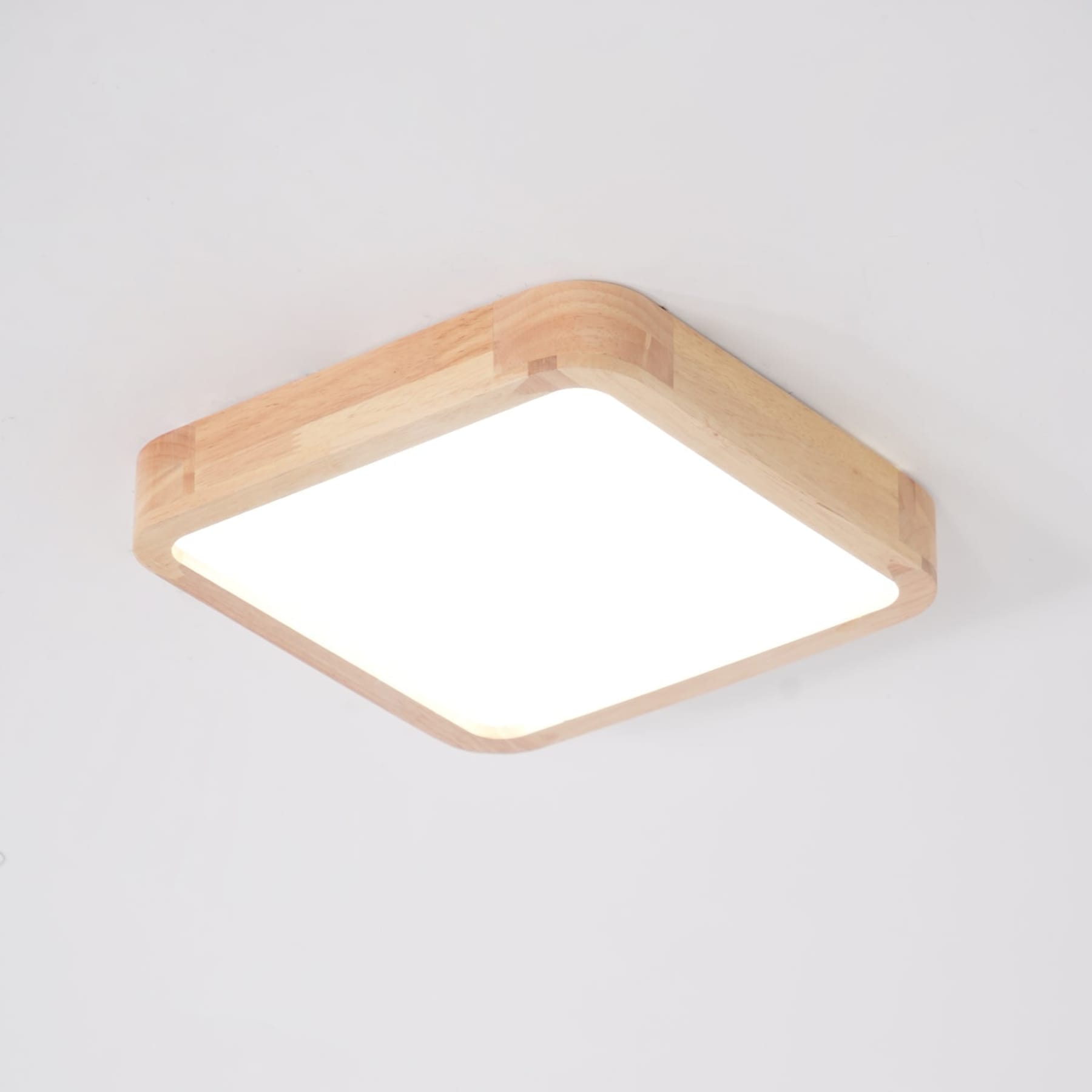 Scandinavian Wood Flush Mount Ceiling Light With Slim Profile — Halden Lighting
