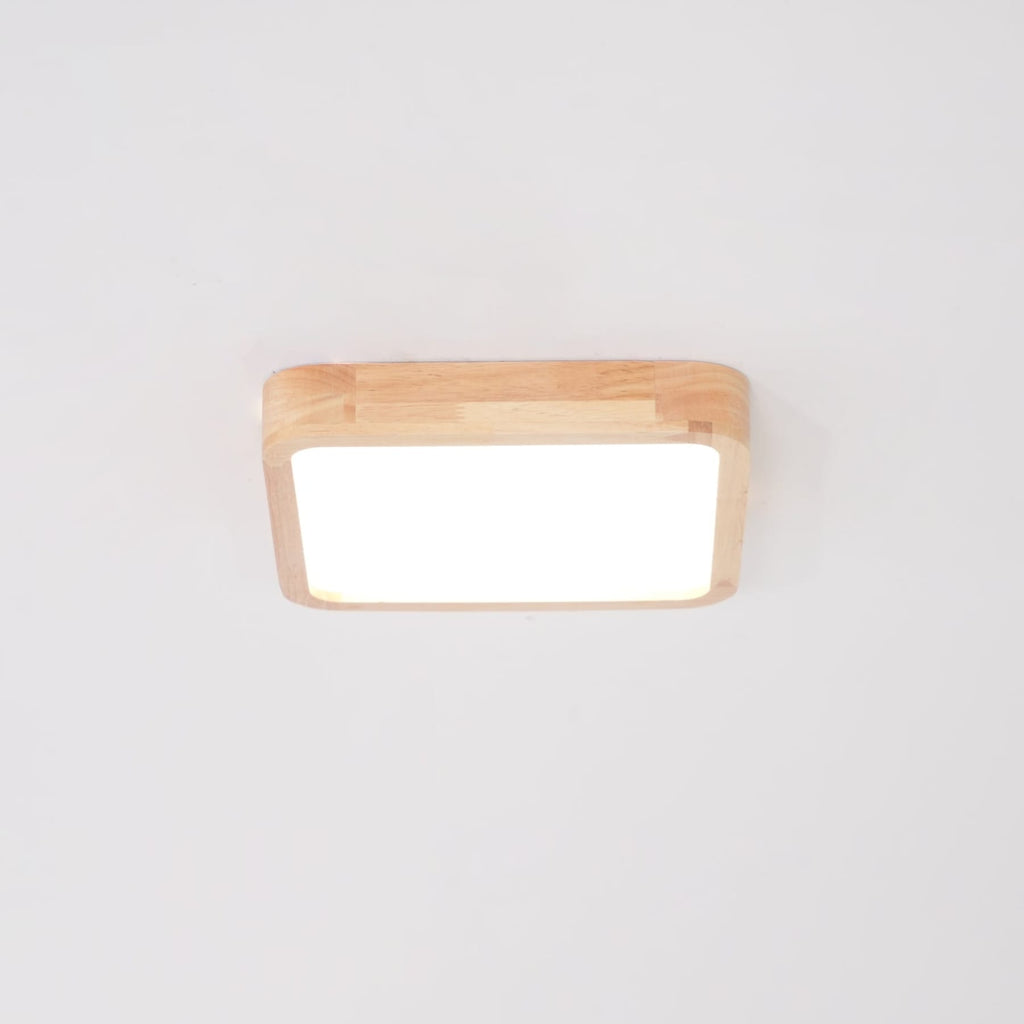 Scandinavian Wood Flush Mount Ceiling Light With Slim Profile — Halden Lighting