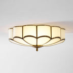 Traditional Brass Flush Mount Ceiling Light With Cool Daylight Glow — Halden Lighting