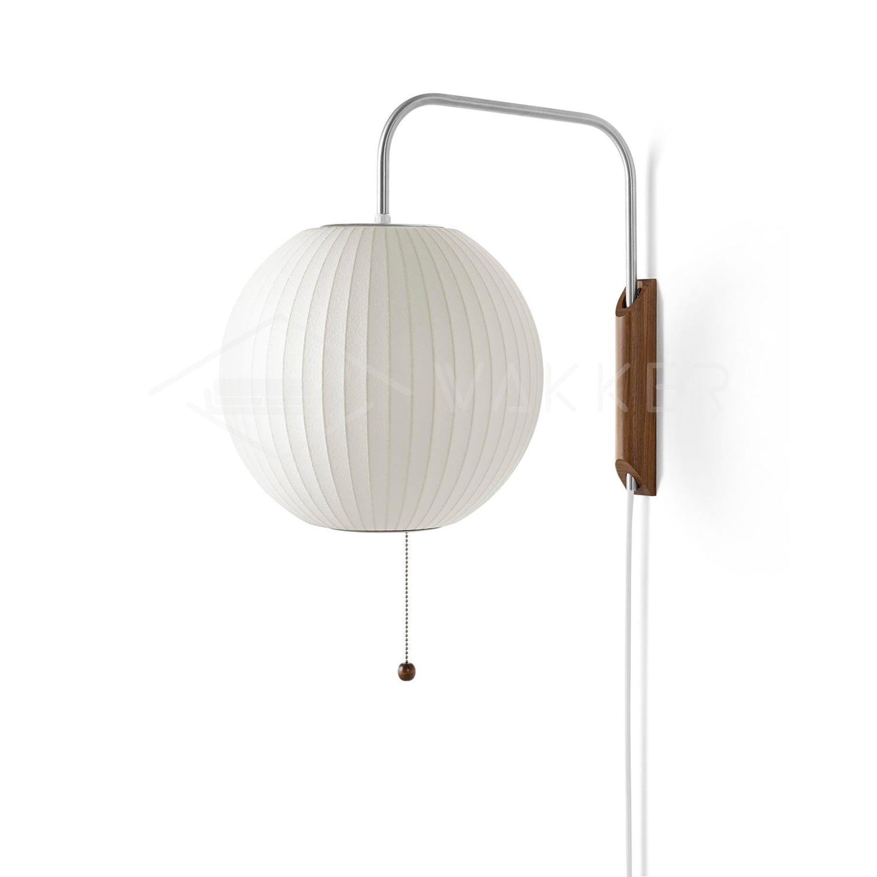 Retro Silk and Walnut Wall Light With Warm LED Glow in Style C - Ø30 x 28 cm (Ø12" x 11") — Halden Lighting