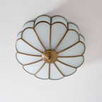 Traditional Brass Flush Mount Ceiling Light With Cool Daylight Glow — Halden Lighting