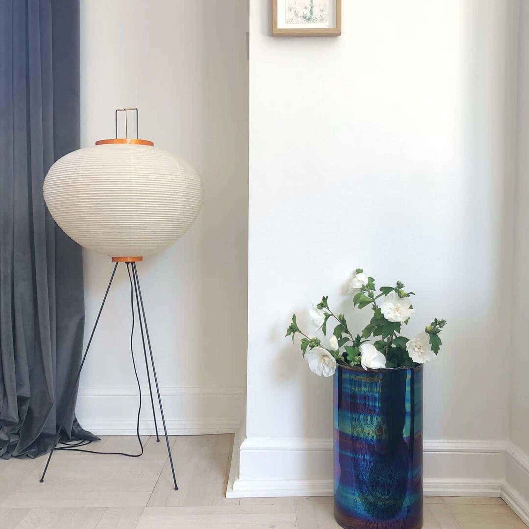 Modern Rice Paper Floor Lamp for Living Room and Bedroom — Halden Lighting