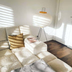 Modern Rice Paper Floor Lamp for Living Room and Bedroom — Halden Lighting