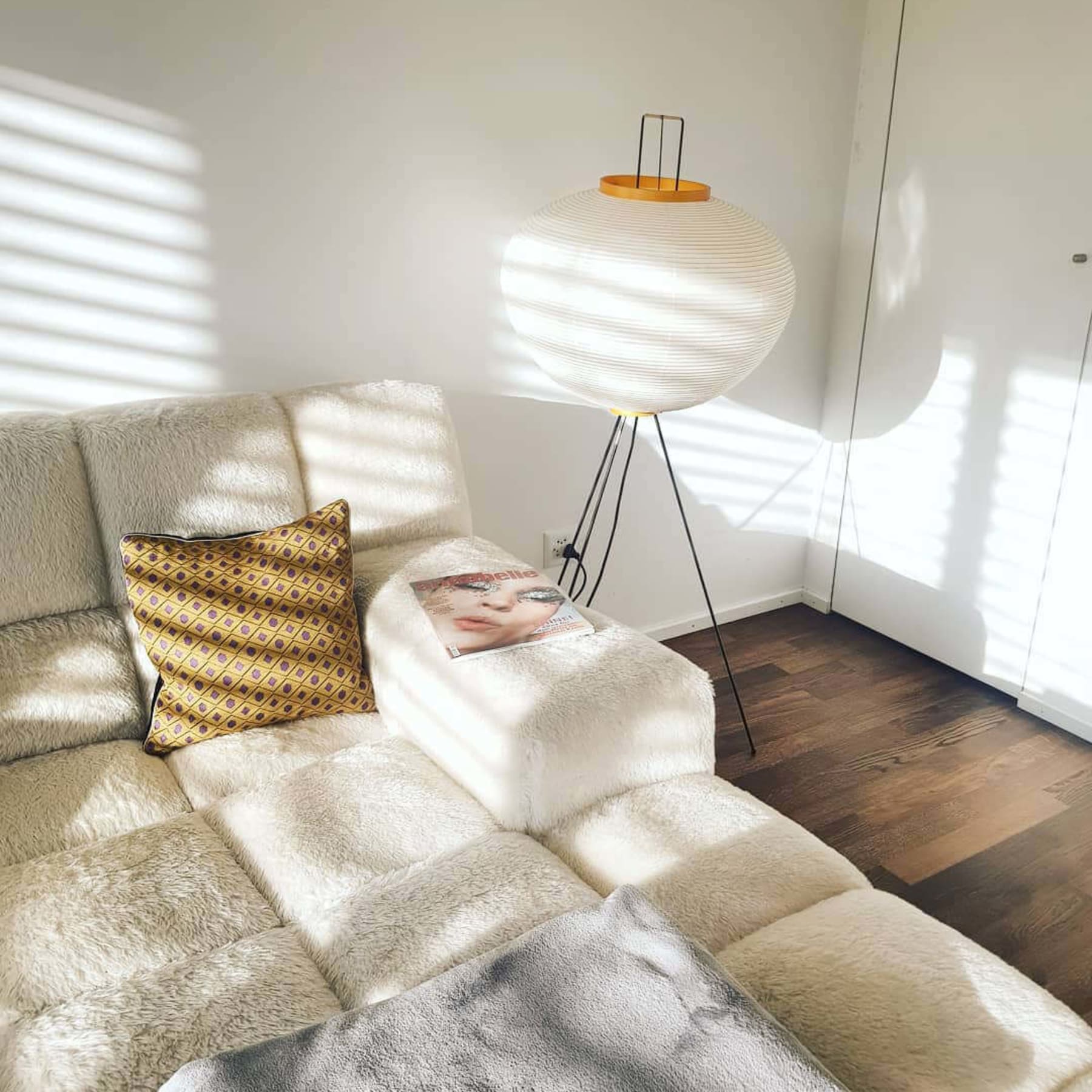 Modern Rice Paper Floor Lamp for Living Room and Bedroom — Halden Lighting