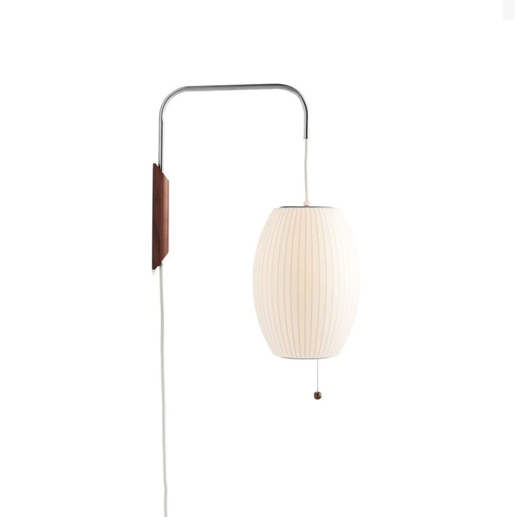 Retro Silk and Walnut Wall Light With Warm LED Glow — Halden Lighting