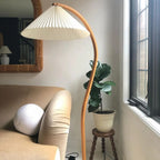 Scandinavian Wood Floor Lamp With Warm LED Glow for Living Room — Halden Lighting