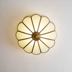 Traditional Brass Flush Mount Ceiling Light With Cool Daylight Glow — Halden Lighting