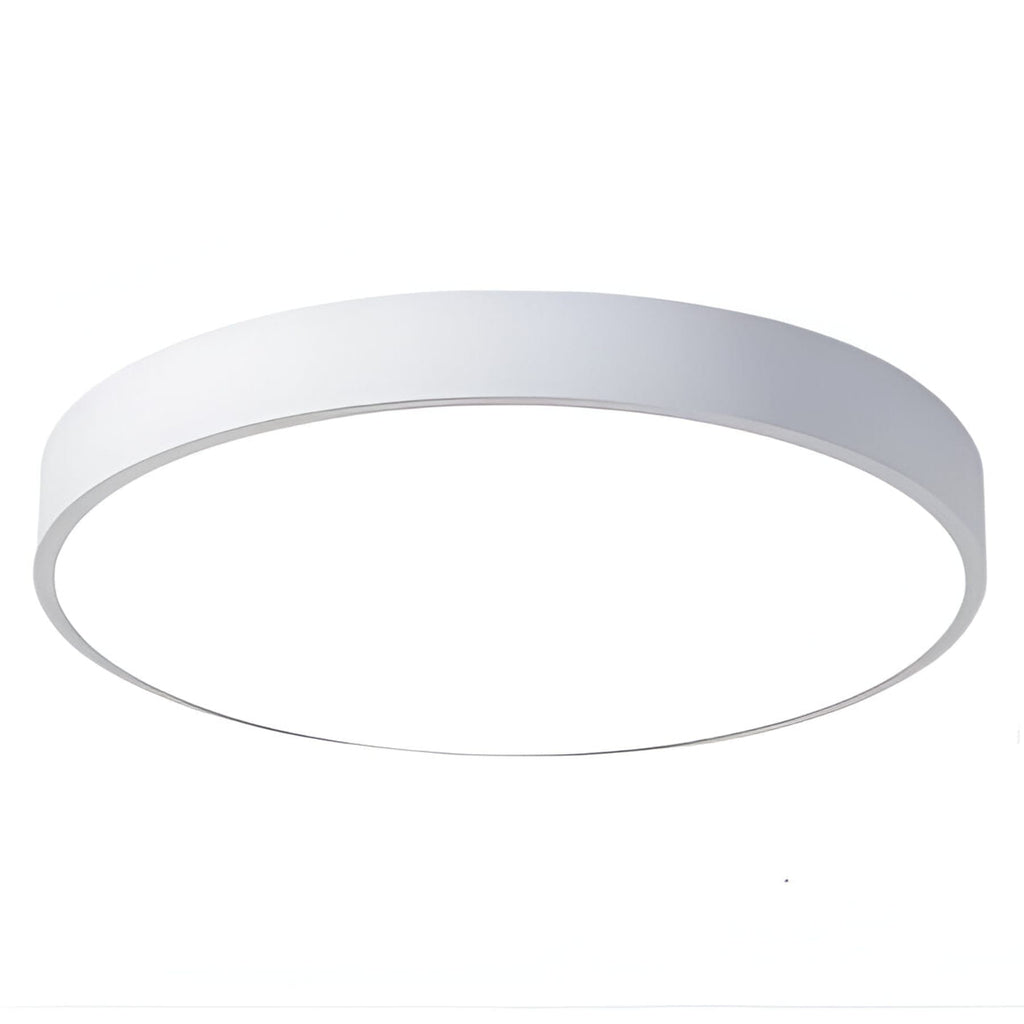 Modern Metal Flush Mount Ceiling Light With Stepless Dimming in White — Halden Lighting