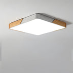 Modern Wood Flush Mount Ceiling Light With Stepless Dimming in Grey — Halden Lighting