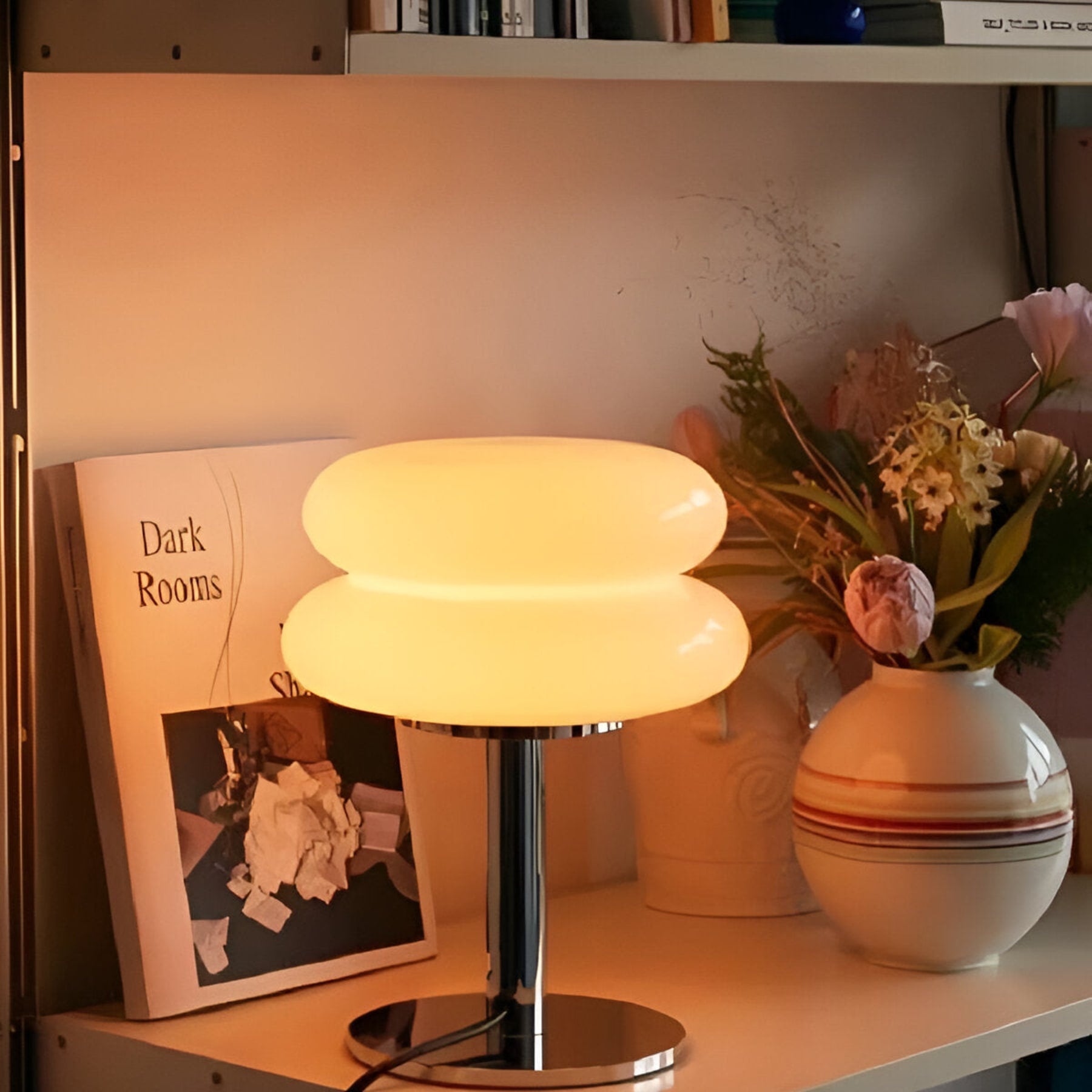 Retro Glass Table Lamp With USB Plug-In Power for Living Room — Halden Lighting