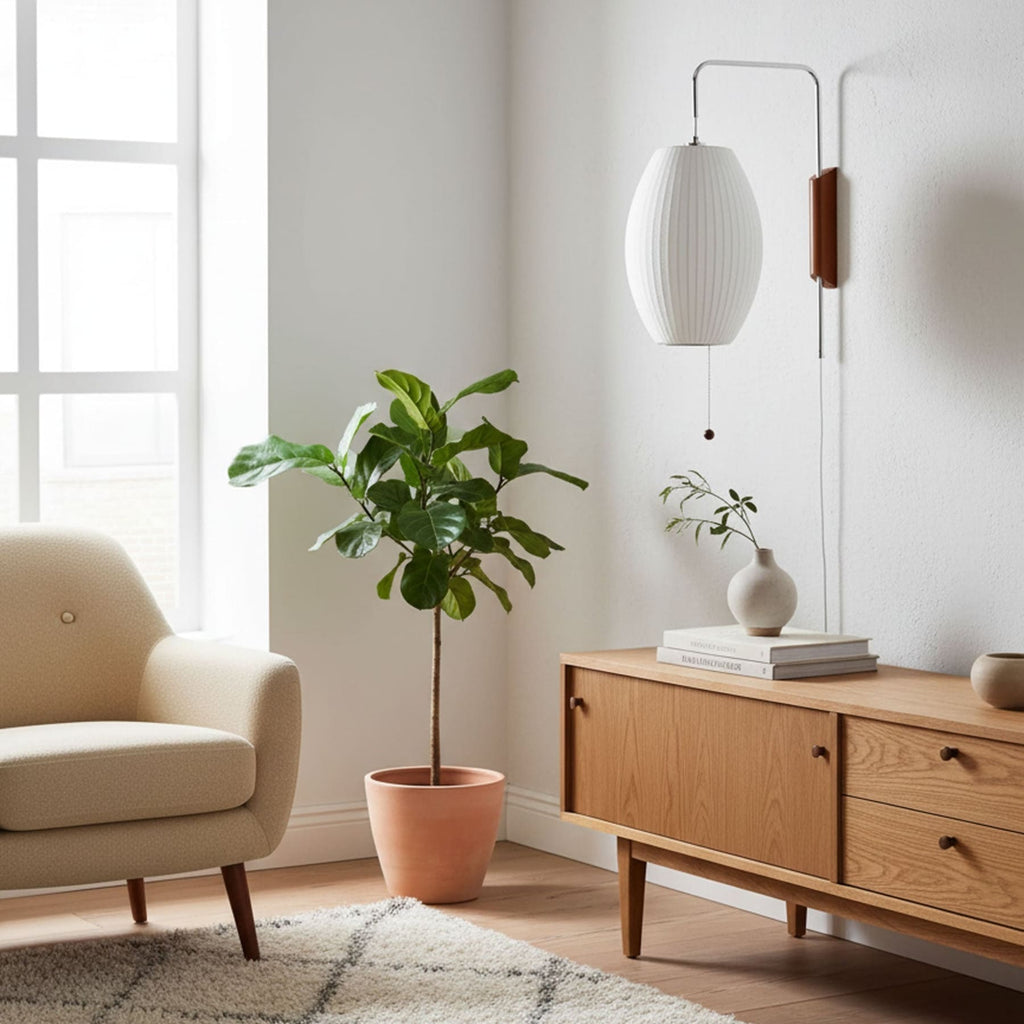 Retro Silk and Walnut Wall Light With Warm LED Glow — Halden Lighting