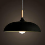 Modern Wrought Iron Pendant Light With Daylight Glow in Black — Halden Lighting
