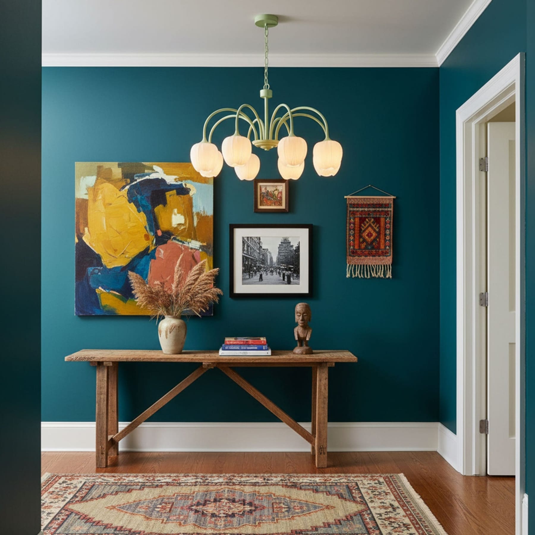Retro Metal And Glass Chandelier With Included Bulbs For Living Room — Halden Lighting