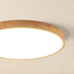 Scandinavian Wood Flush Mount Ceiling Light With Integrated LED — Halden Lighting