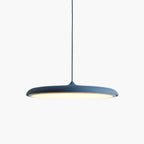 Minimalist Metal and Acrylic Pendant Light With Warm LED Glow in Blue — Halden Lighting