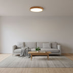Scandinavian Wood Flush Mount Ceiling Light With Slim Profile — Halden Lighting