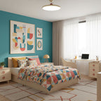 Modern Metal Semi-Flush Ceiling Light With Tri-Colour Dimming — Halden Lighting