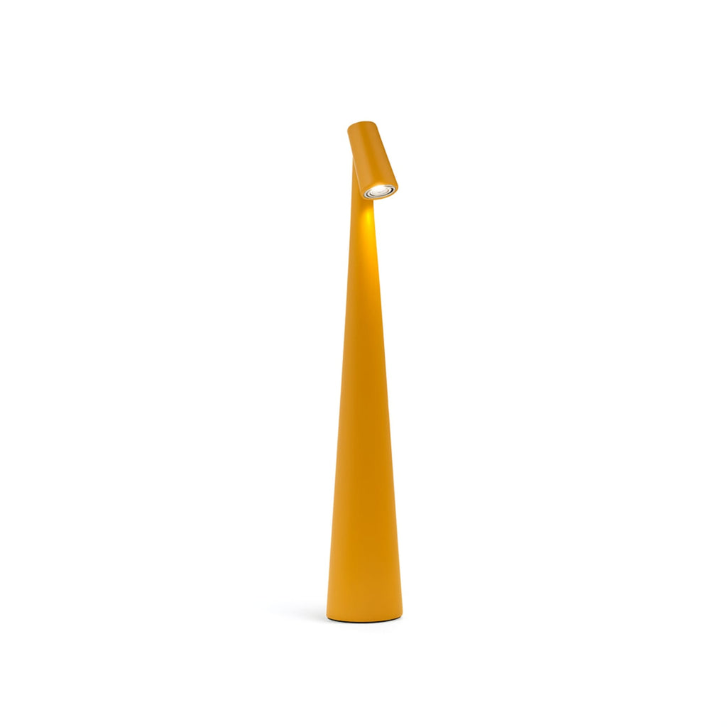 Modern Rechargeable Table Lamp With Tri-Colour Lighting in Orange — Halden Lighting