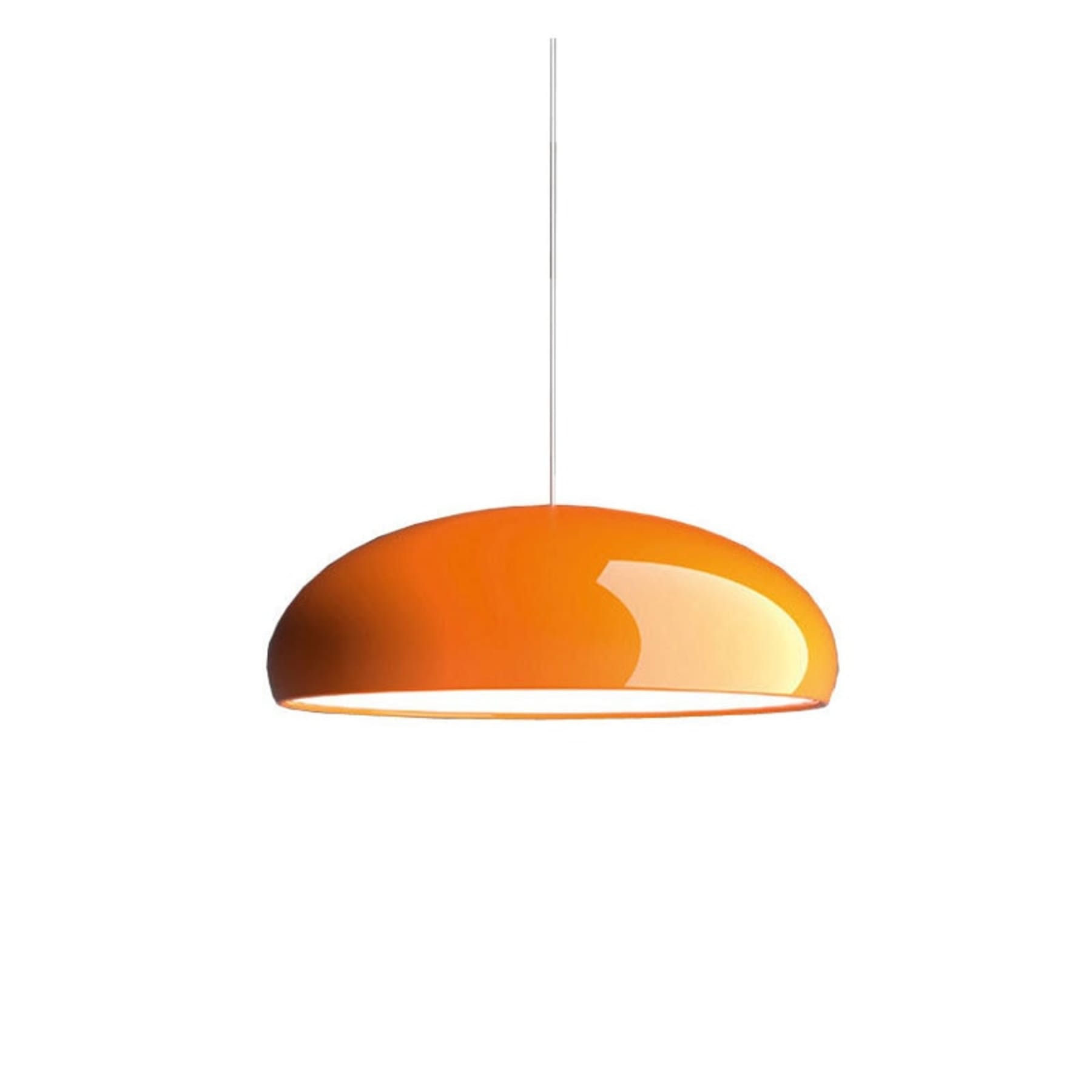 Modern Metal Pendant Light With Tri-Colour LED For Dining Room in Orange — Halden Lighting