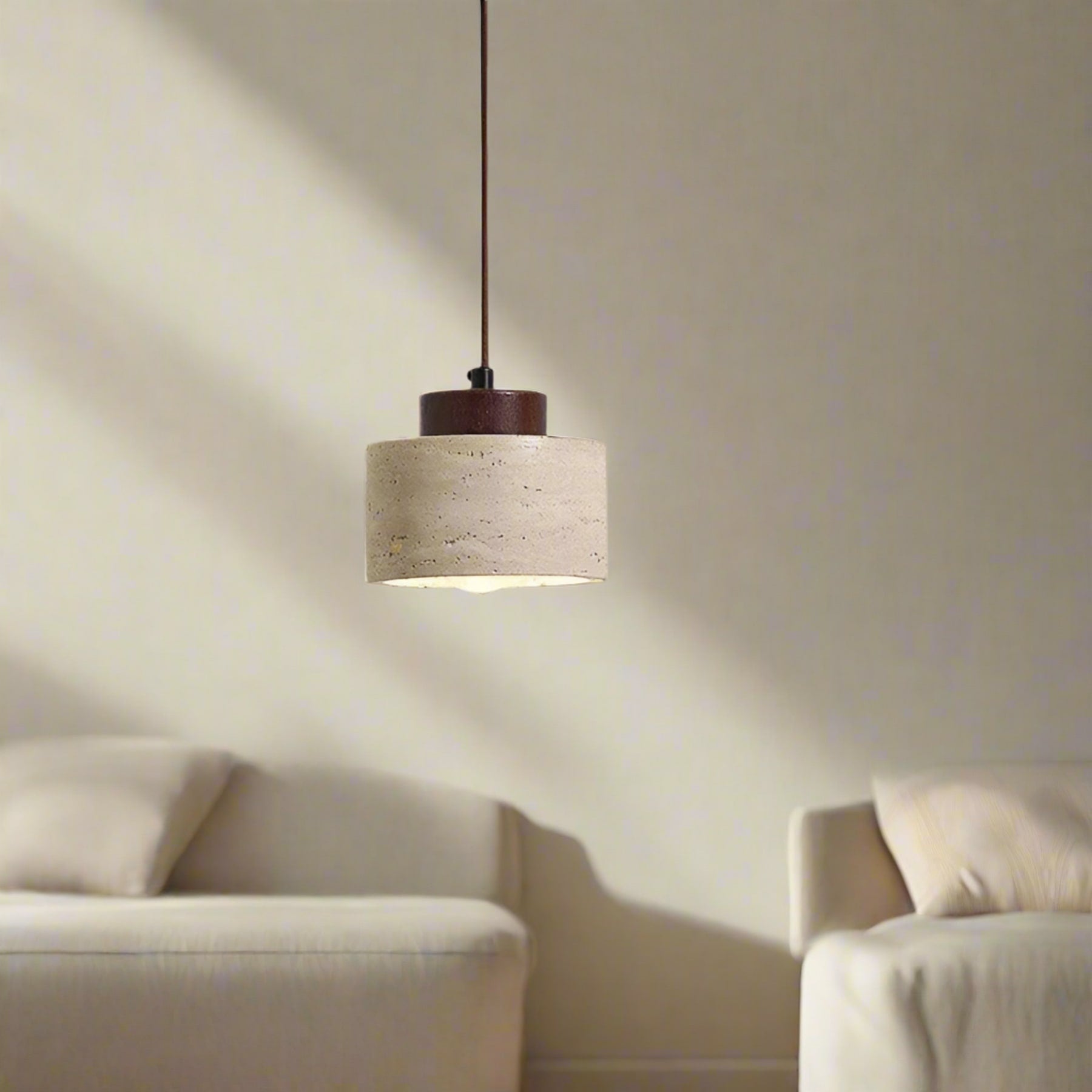 Modern Concrete Pendant Light With Tri-Colour LED Glow — Halden Lighting