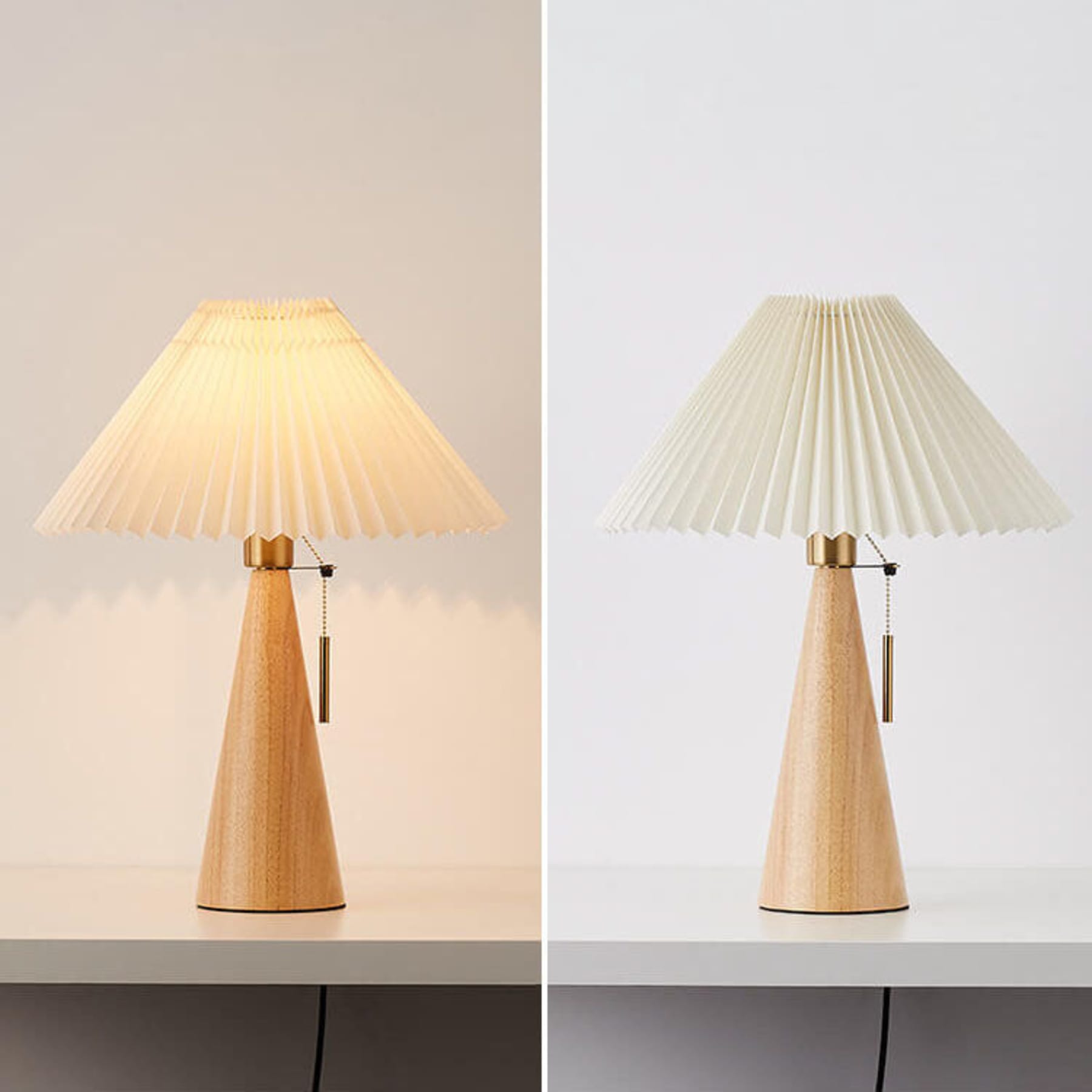 Scandinavian Wood Table Lamp With Warm LED Glow — Halden Lighting