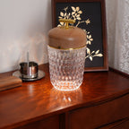 Modern Glass Table Lamp With USB Plug-In Convenience — Halden Lighting