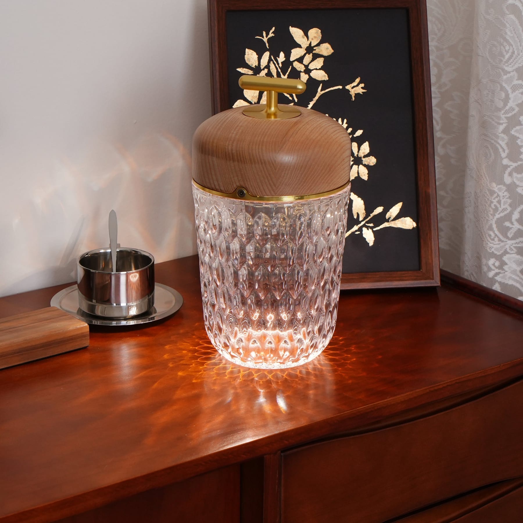 Modern Glass Table Lamp With USB Plug-In Convenience — Halden Lighting