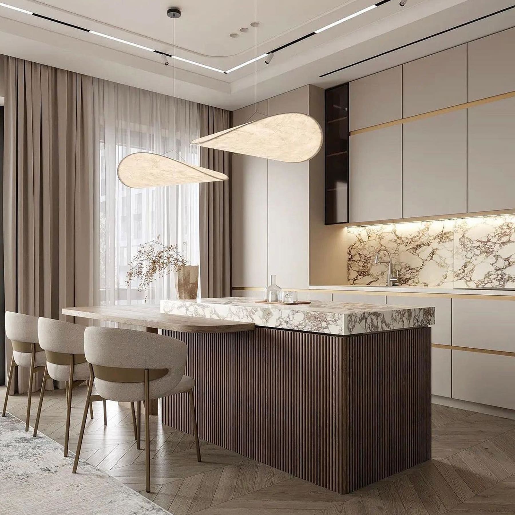 Modern Round Pendant Light With Stepless Dimming — Halden Lighting