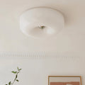 Modern Glass Flush Mount Ceiling Light for Living Room in White — Halden Lighting