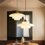 Modern Glass Pendant Light With Warm LED Glow for Dining Room — Halden Lighting