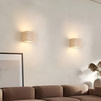 Modern Travertine Stone Wall Light With Warm LED Glow — Halden Lighting