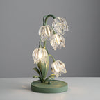 Retro Glass Table Lamp With Warm LED Glow — Halden Lighting