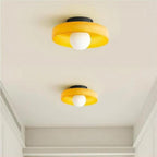 Retro Glass Flush Mount Ceiling Light With Warm LED Glow — Halden Lighting