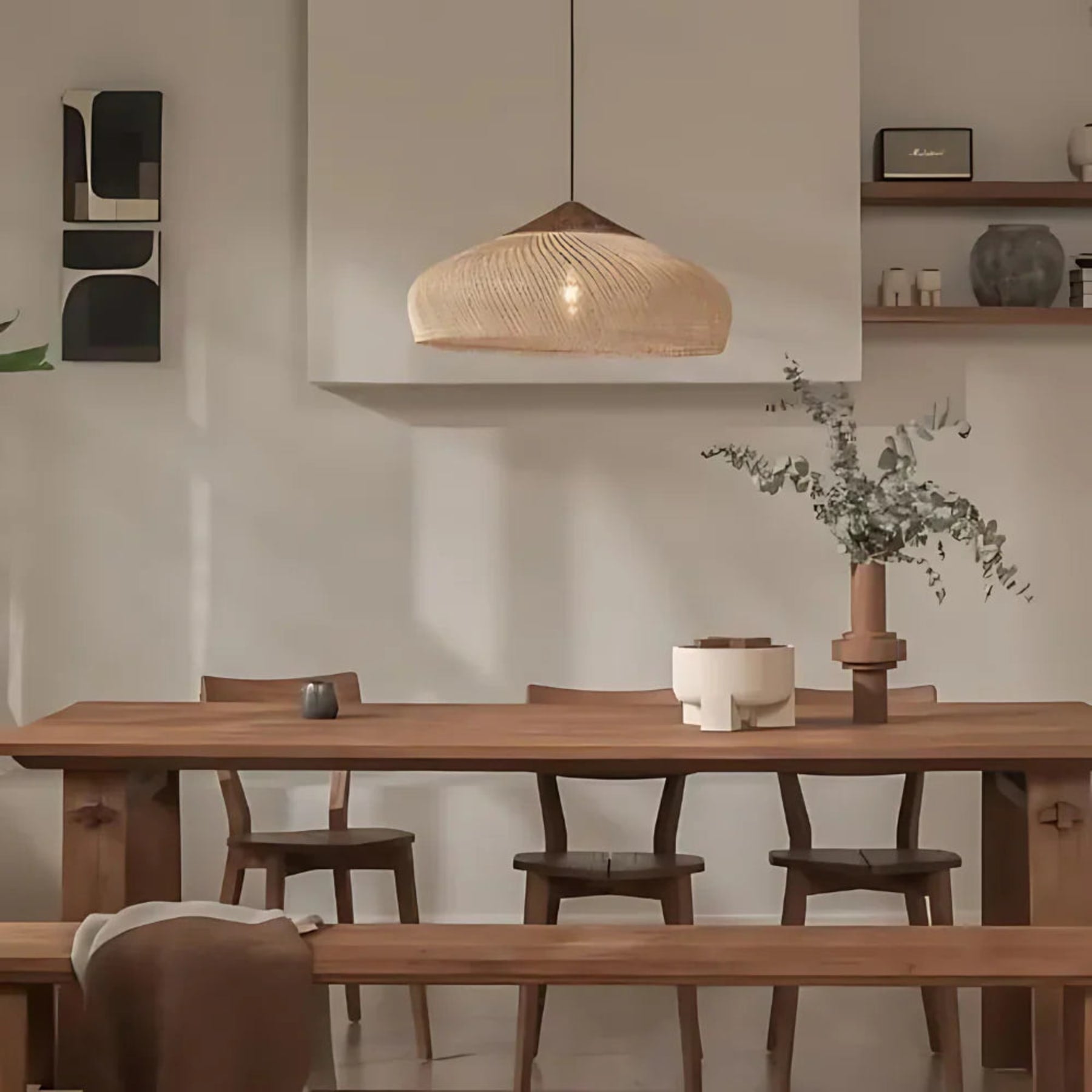Bohemian Rattan Pendant Light With Warm LED Glow — Halden Lighting