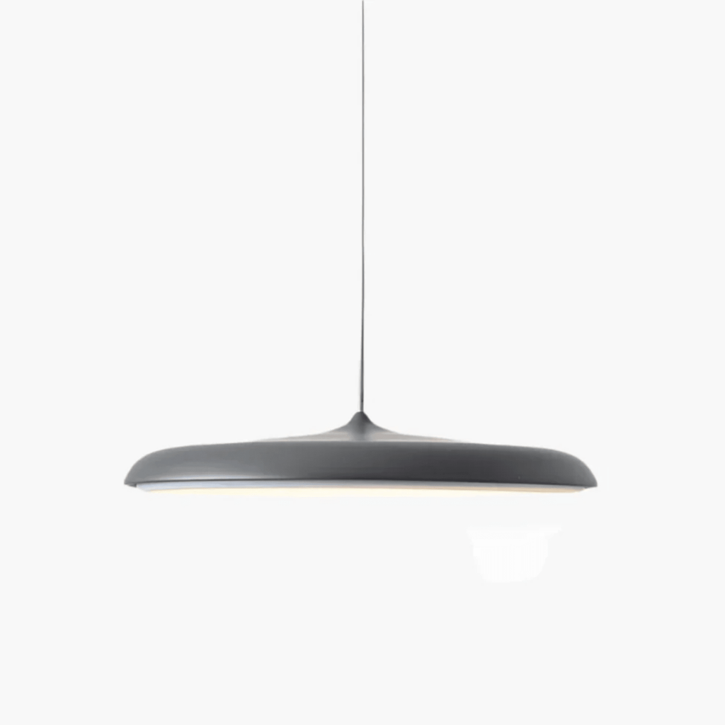 Minimalist Metal and Acrylic Pendant Light With Warm LED Glow in Grey — Halden Lighting