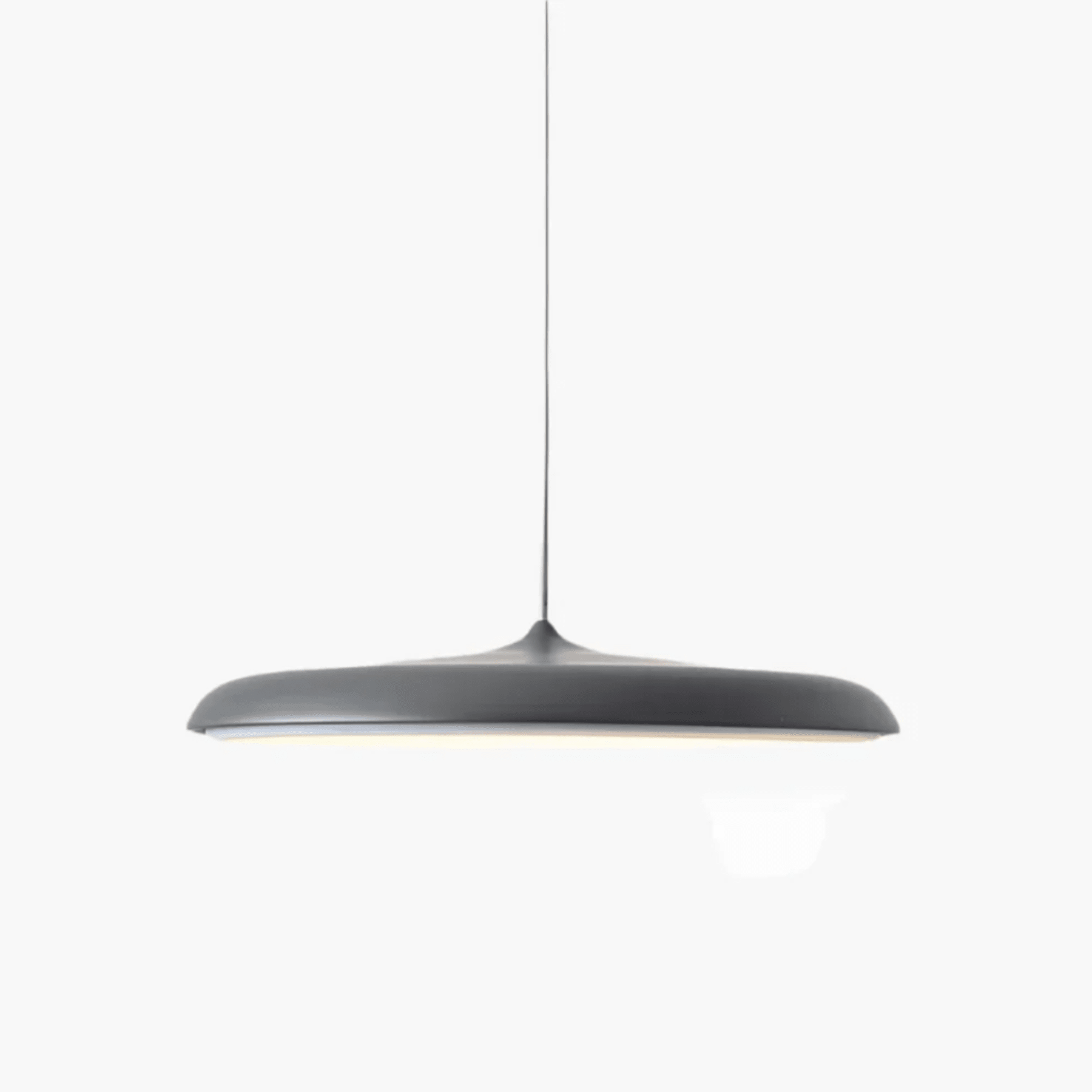 Minimalist Metal and Acrylic Pendant Light With Warm LED Glow in Grey — Halden Lighting