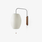Retro Silk and Walnut Wall Light With Warm LED Glow — Halden Lighting