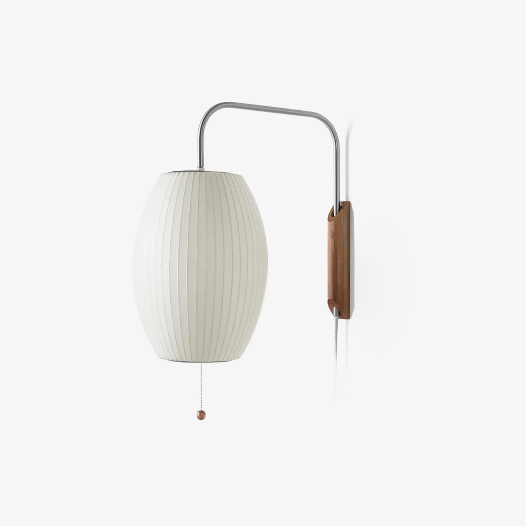 Retro Silk and Walnut Wall Light With Warm LED Glow — Halden Lighting