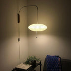 Retro Silk and Walnut Wall Light With Warm LED Glow — Halden Lighting