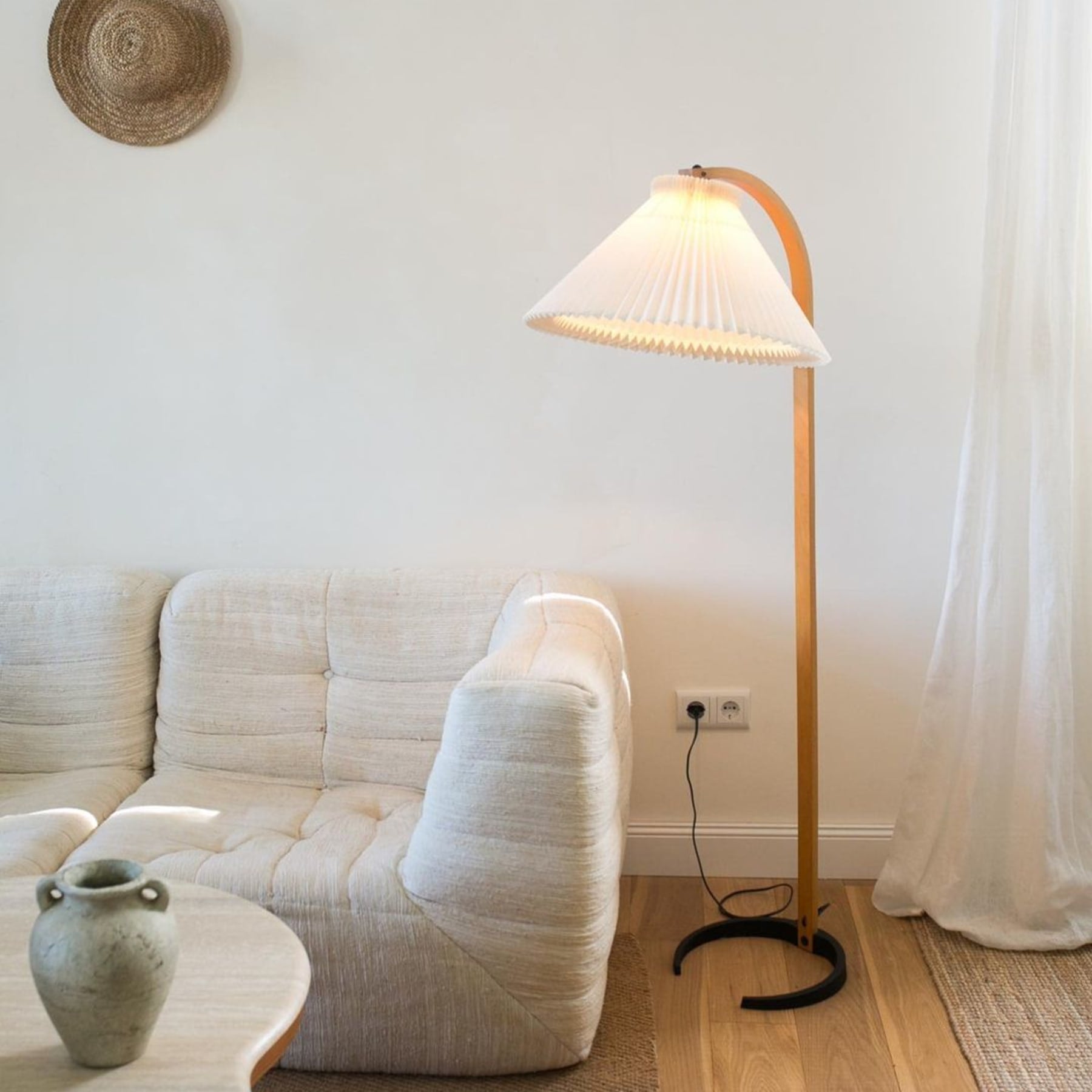 Scandinavian Wood Floor Lamp With Warm LED Glow for Living Room — Halden Lighting