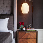 Retro Silk and Walnut Wall Light With Warm LED Glow — Halden Lighting