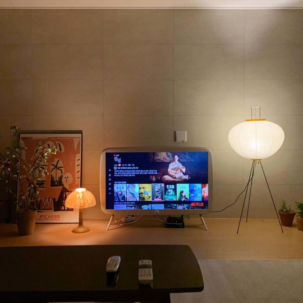 Modern Rice Paper Floor Lamp for Living Room and Bedroom — Halden Lighting