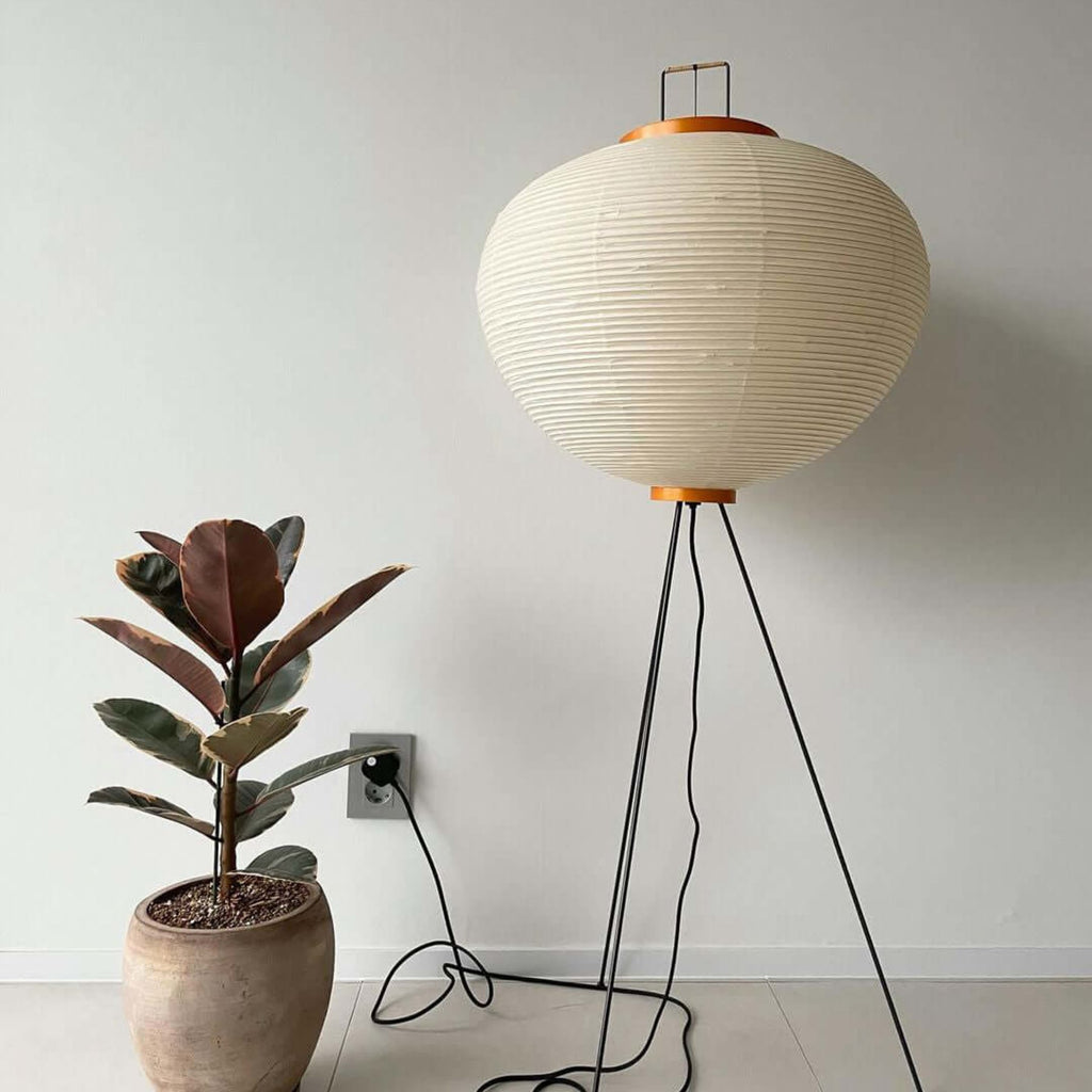 Modern Rice Paper Floor Lamp for Living Room and Bedroom — Halden Lighting